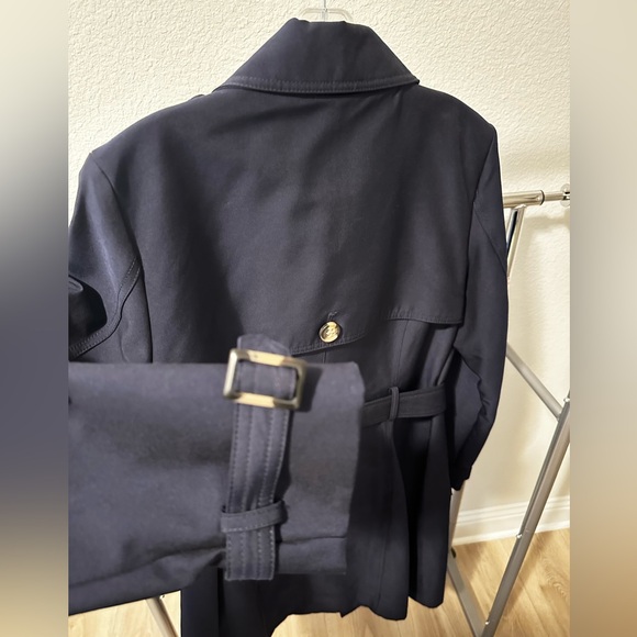 Antonio Melani Navy Blue Trench Coat, Size L - Picture 6 of 9